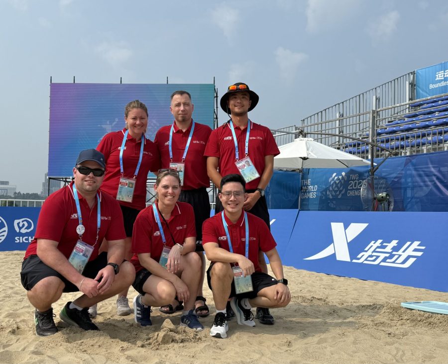 Beach games team with Ian