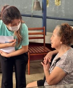 Talking to a resident
