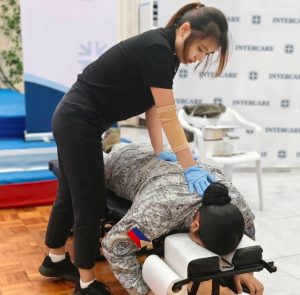 With a patient