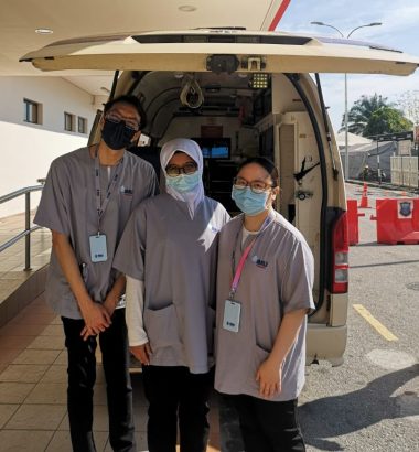With ambulance
